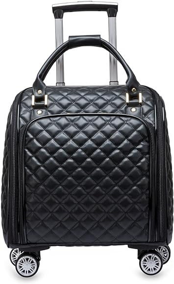 Feilario Women's Fashionable Embroidered Underseat Softside Carry-On Suitcase with Duffel Bag, Le... | Amazon (US)