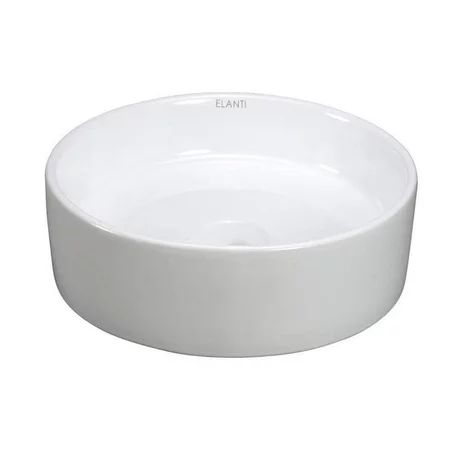 Elanti Collection 1102 Porcelain White Vessel Round Flatside Bowl Sink | Walmart (US)
