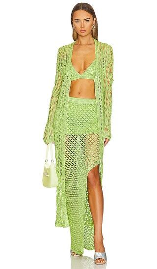 Allison Crochet Cardigan in Lime | Revolve Clothing (Global)