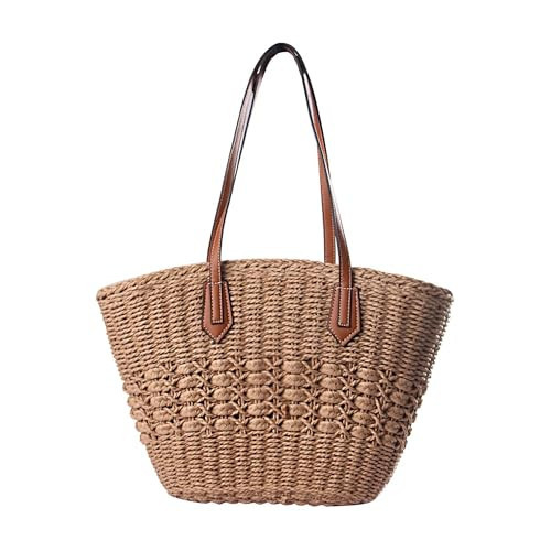 Eiyye Women's Grass Bag Hobo Shoulder Bag Large Rattan Tote Bag Summer Purse Beach Bag Top Handle Shopping Party Travel Camping, Khaki | Amazon (US)