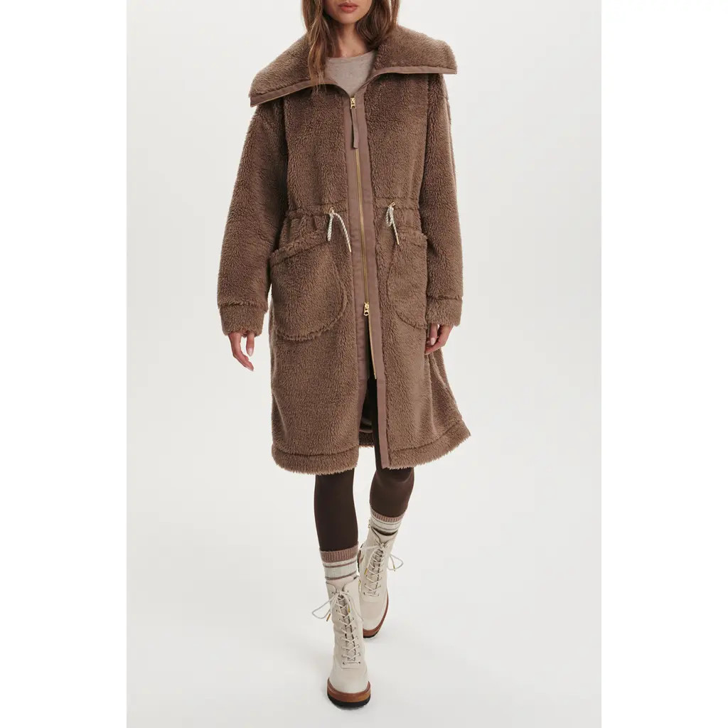 Varley Logan Faux Shearling Coat in Ash Taupe at Nordstrom, Size Small | Nordstrom