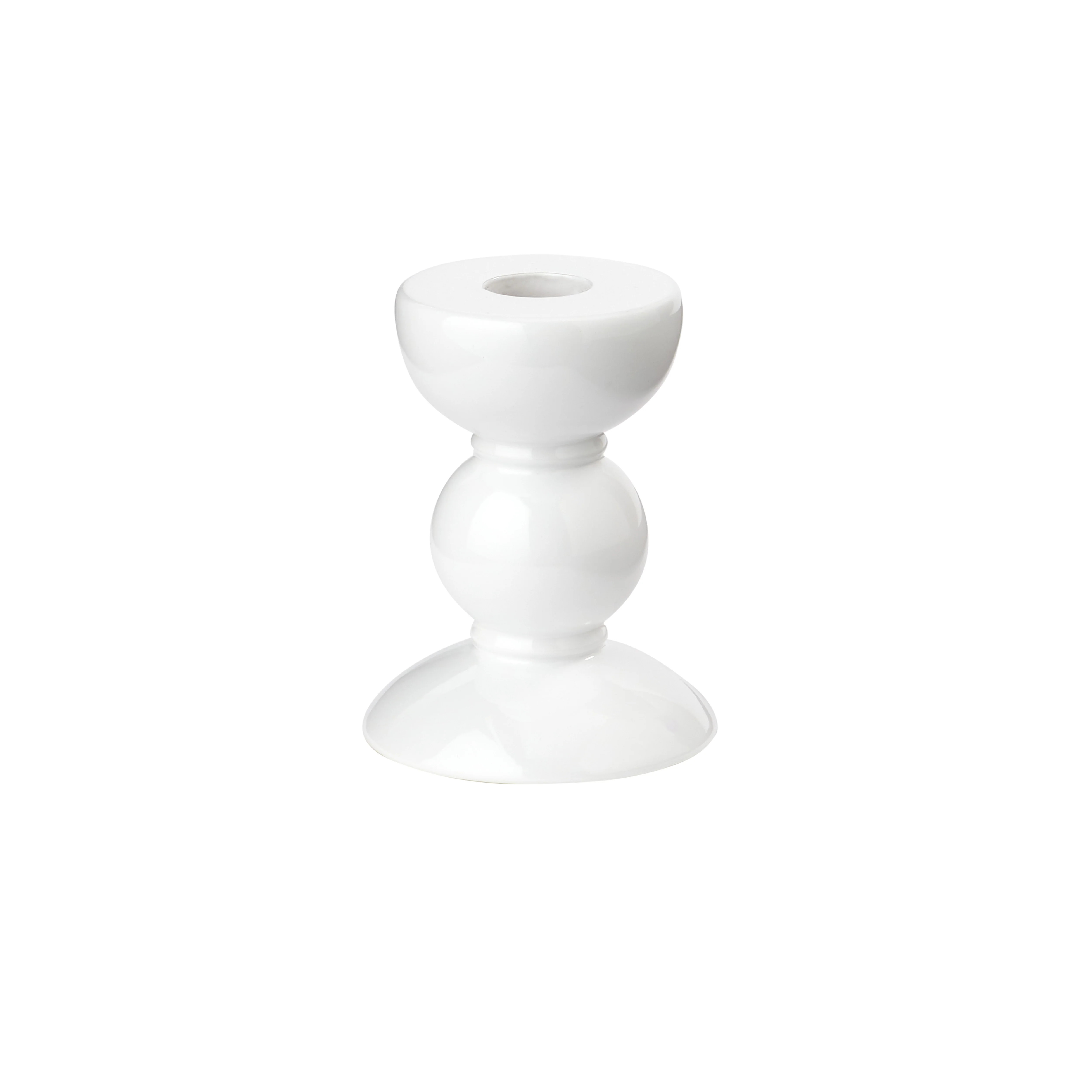Small White Bobbin Candlestick - 10cm | Addison Ross US