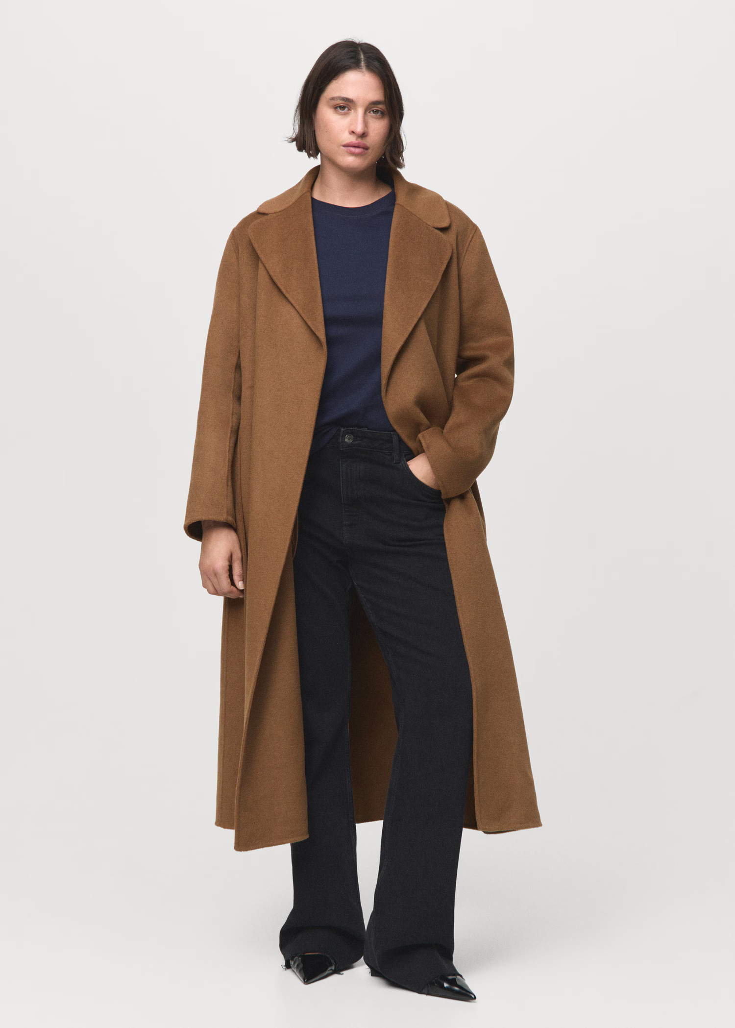 Handmade wool coat with belt - Women | MANGO United Kingdom | MANGO (UK)