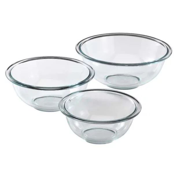 Pyrex Prepware Glass Mixing Bowl Set (3 Pieces), Clear | Walmart (US)