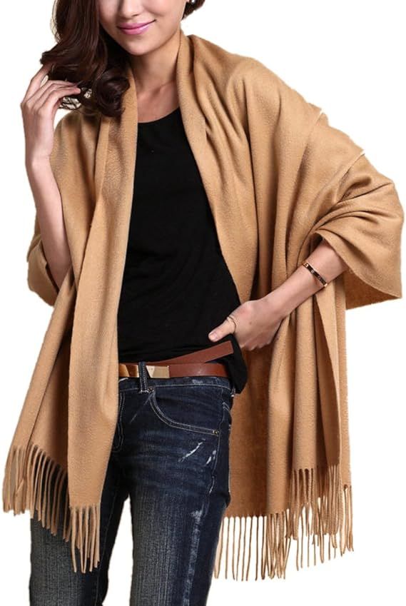 Novawo Extra Large Wool Shawl Soft Pashmina Wrap Winter Scarf for Women | Amazon (US)
