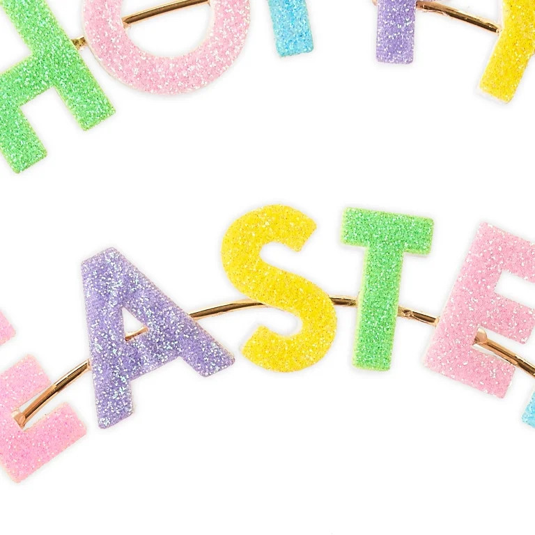 Packed Party 'Hoppy Easter' Glitter Gold Wire Tiered Headband | Walmart (US)