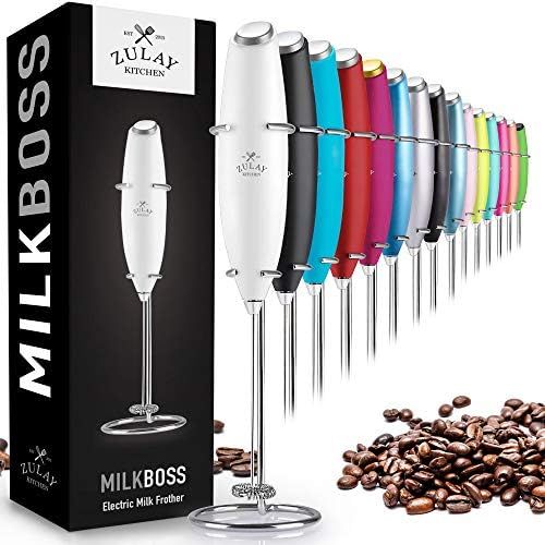 Amazon.com: Zulay Original Milk Frother Handheld Foam Maker for Lattes - Whisk Drink Mixer for Co... | Amazon (US)