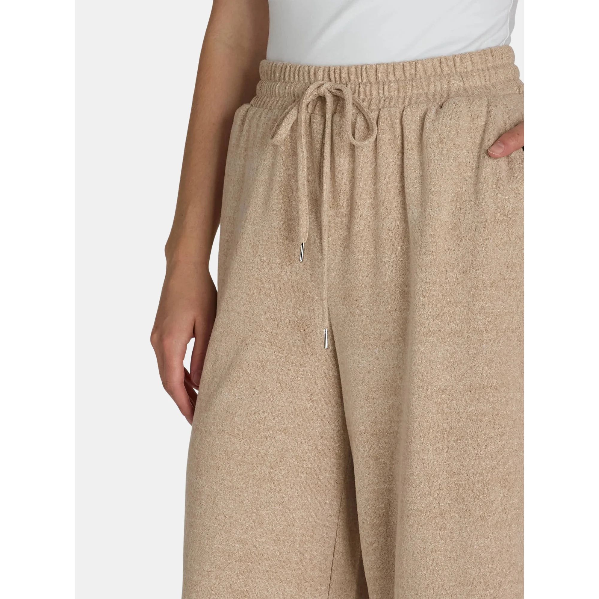 Time and Tru Women's Wide Leg Hacci Pants, Sizes XS-XXXL | Walmart (US)