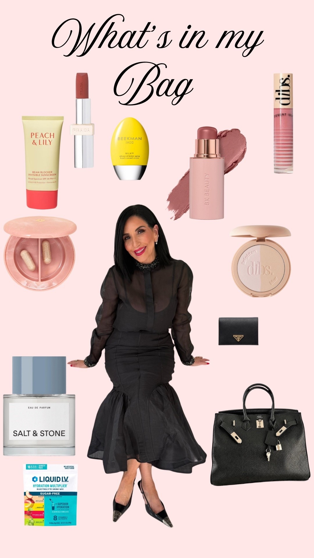A little beauty, a little skincare, something that smells amazing, hydration (because priorities 😂), and of course a few everyday luxuries. Basically… everything I need to feel put together no matter where the day takes me.

Because what’s in your bag says a little something about you—and mine says I like to be prepared, moisturized, hydrated, and fabulous. 💋✨

Today’s mantra: “I don’t wait for the perfect moment—I show up as myself and make the moment mine.” 🤍

Now tell me… what’s the ONE thing that never leaves your bag? 👀👜

#LTKOver40 #LTKBeauty #LTKselfcare