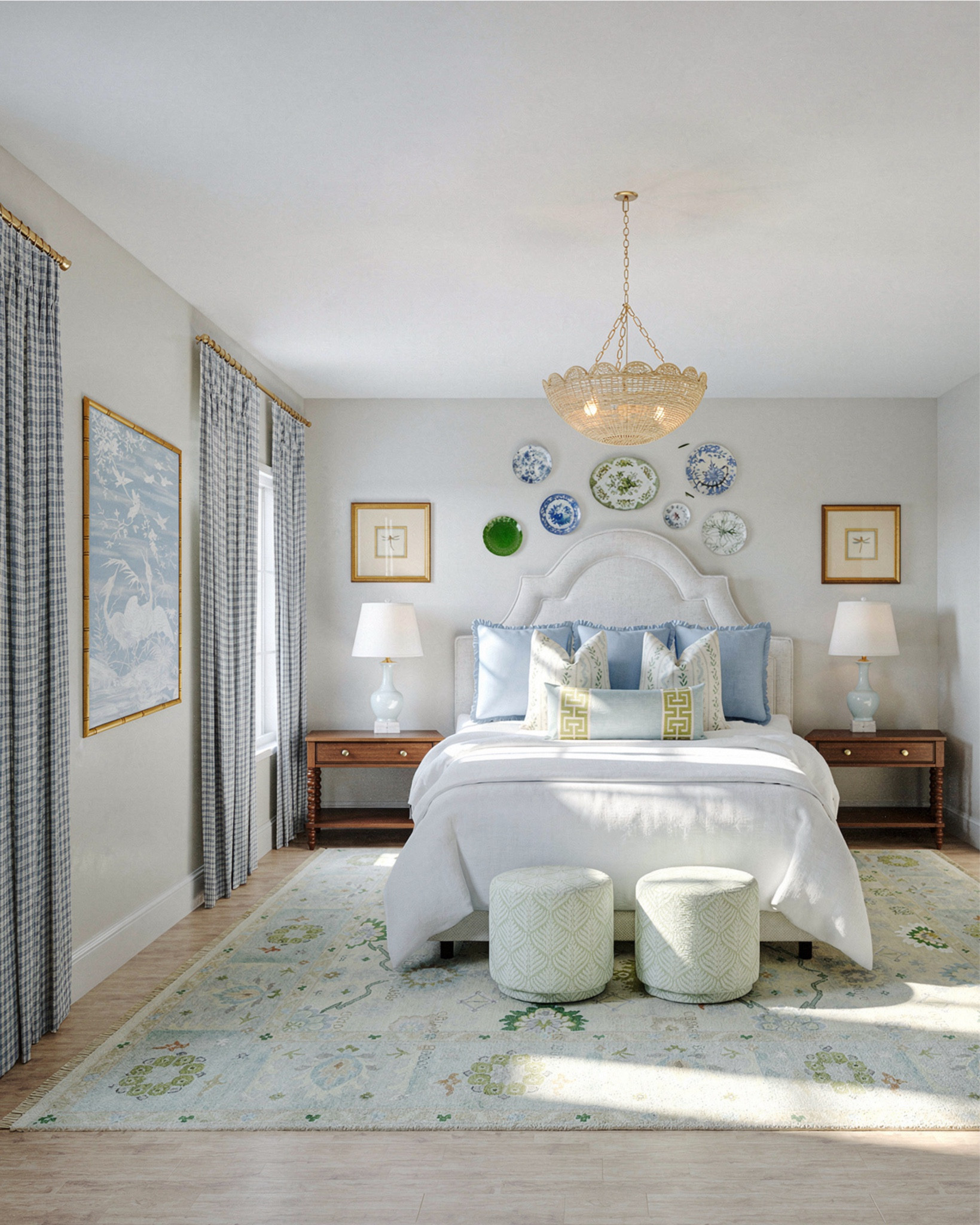 Bedroom design with a grand millennial glare! Love these gorgeous antique plates 

#LTKdayinmylife #LTKSaleAlert #LTKHome