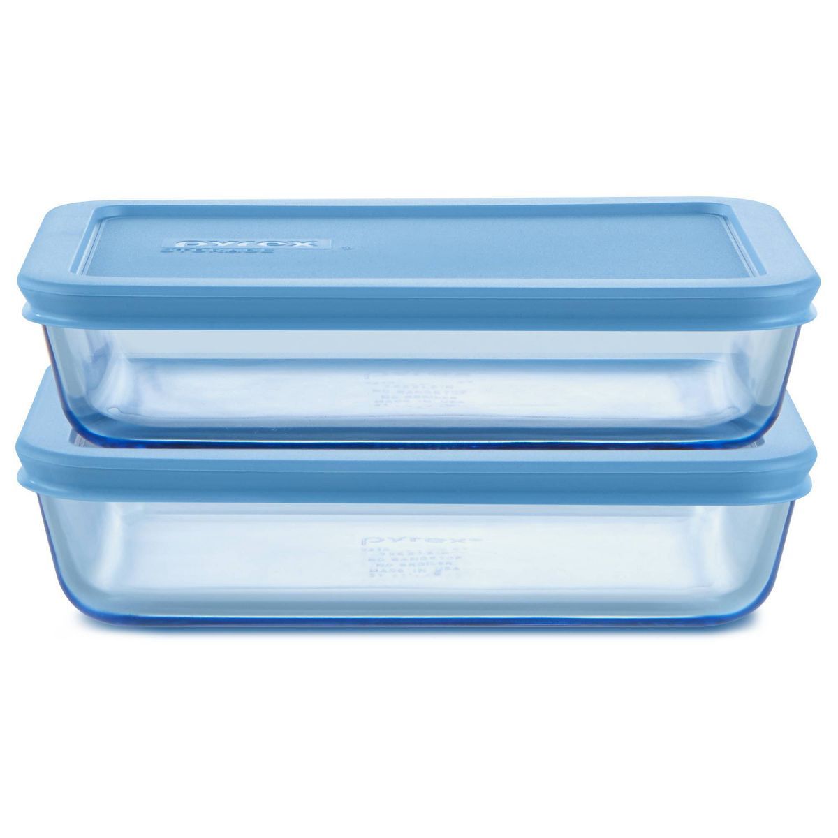 Pyrex 4pc 24oz Rectangle Glass Open Baking Dishes Blue | Target