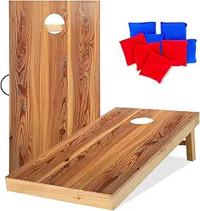 UKASE Solid Wood Regulation Size Cornhole Set Portable Bean Bags Toss Game with Durable Wood Grai... | Amazon (US)
