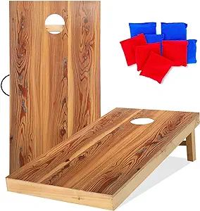 UKASE Solid Wood Regulation Size Cornhole Set Portable Bean Bags Toss Game with Durable Wood Grai... | Amazon (US)