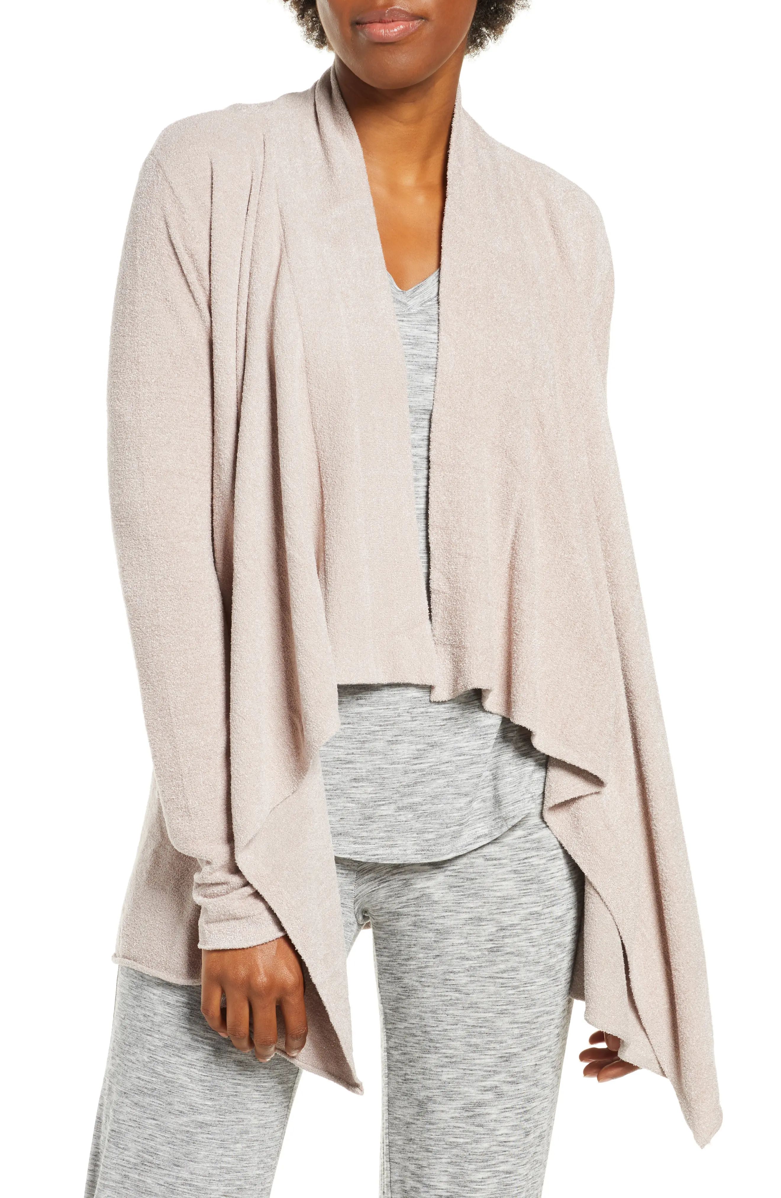 Barefoot Dreams(R) CozyChic(TM) Ultra Lite High/Low Cardigan in Faded Rose at Nordstrom, Size Large | Nordstrom