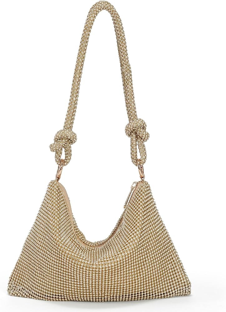 Rhinestone Evening Bag Purse For Women Sparkly Gold Clutch Purses For Women Cross Body Mini Handb... | Amazon (US)
