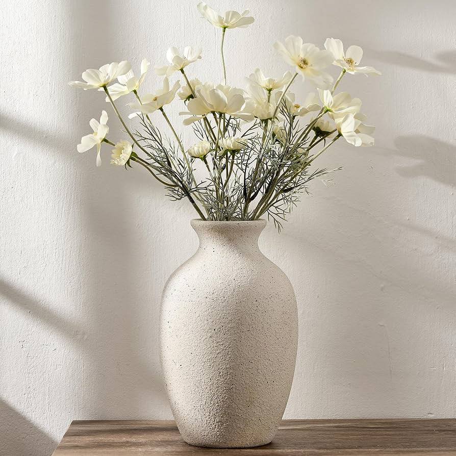 Large Ceramic Rustic Flower Vase, 10.43 Inch Tall Vintage Pottery Home Decor, Antique Farmhouse T... | Amazon (US)