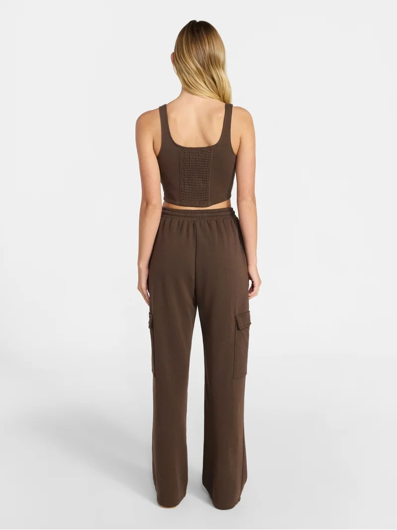 No Boundaries Bustier Tank and Cargo Pant Set, 2-Piece, Women's and Women's Plus Sizes XXS-4X | Walmart (US)
