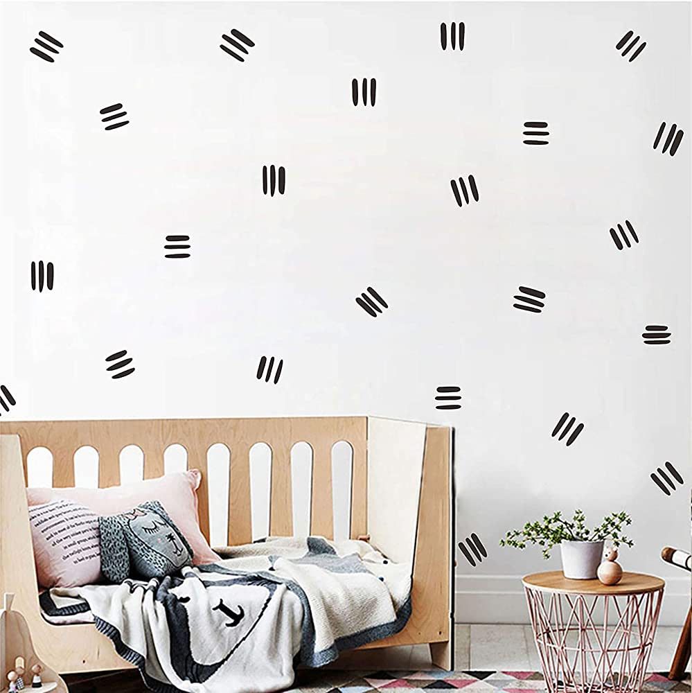 Line Wall Decals Modern Wall Stickers Black Vinyl Stickers for Wall Removable Peel and Stick Wall... | Amazon (US)