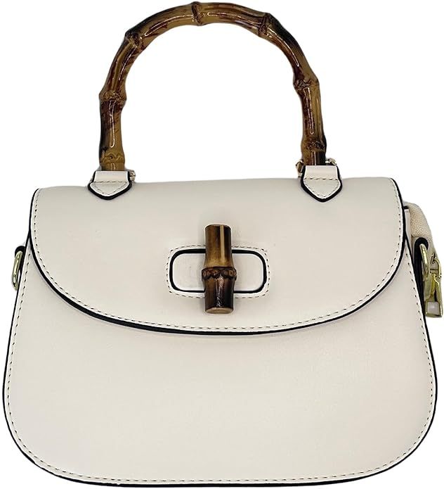 Women Handbag artificial leather Bamboo Top handle Crossbody bag Elegant Purse Evening bag Gift f... | Amazon (US)