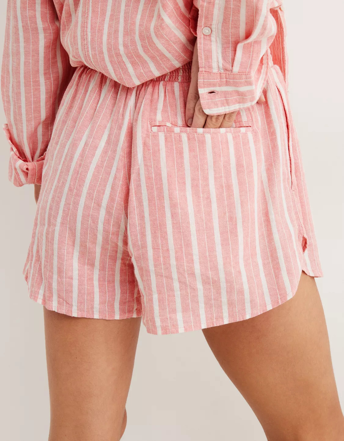 Aerie Pool-To-Party Linen Blend High Waisted Short | American Eagle Outfitters (US & CA)