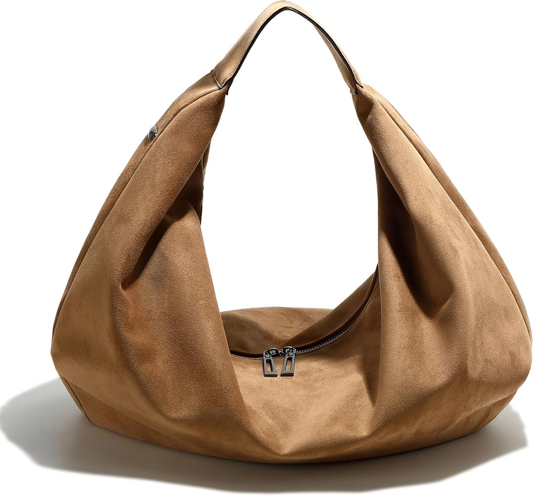 Women's Large Slouchy Crescent Suede Hobo Tote Shoulder Bag | Amazon (US)