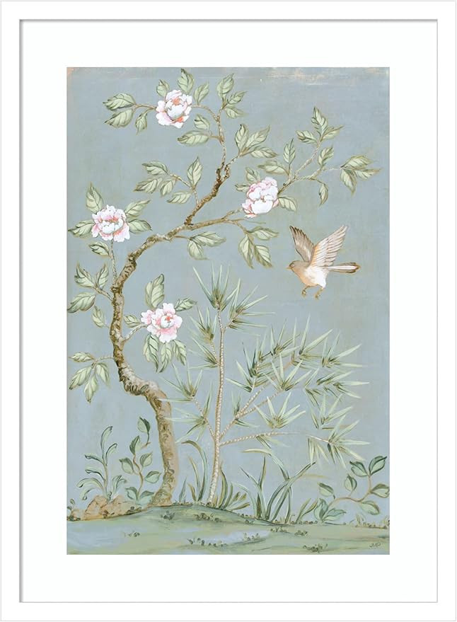Amanti Art Framed Wall Art Print 25x19 Spring Flower Mural II Blue by Julia Purinton, Flowers Wal... | Amazon (US)