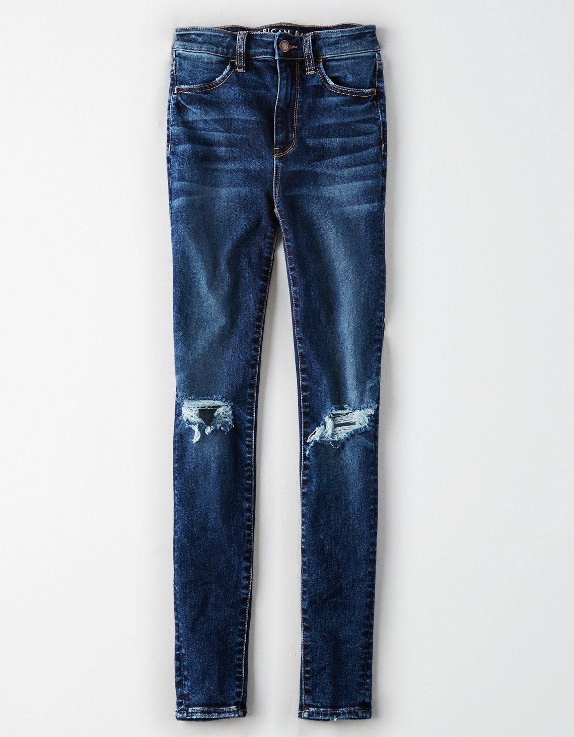 AE Ne(X)t Level Super High-Waisted Jegging, Starry Night Destroy | American Eagle Outfitters (US & CA)