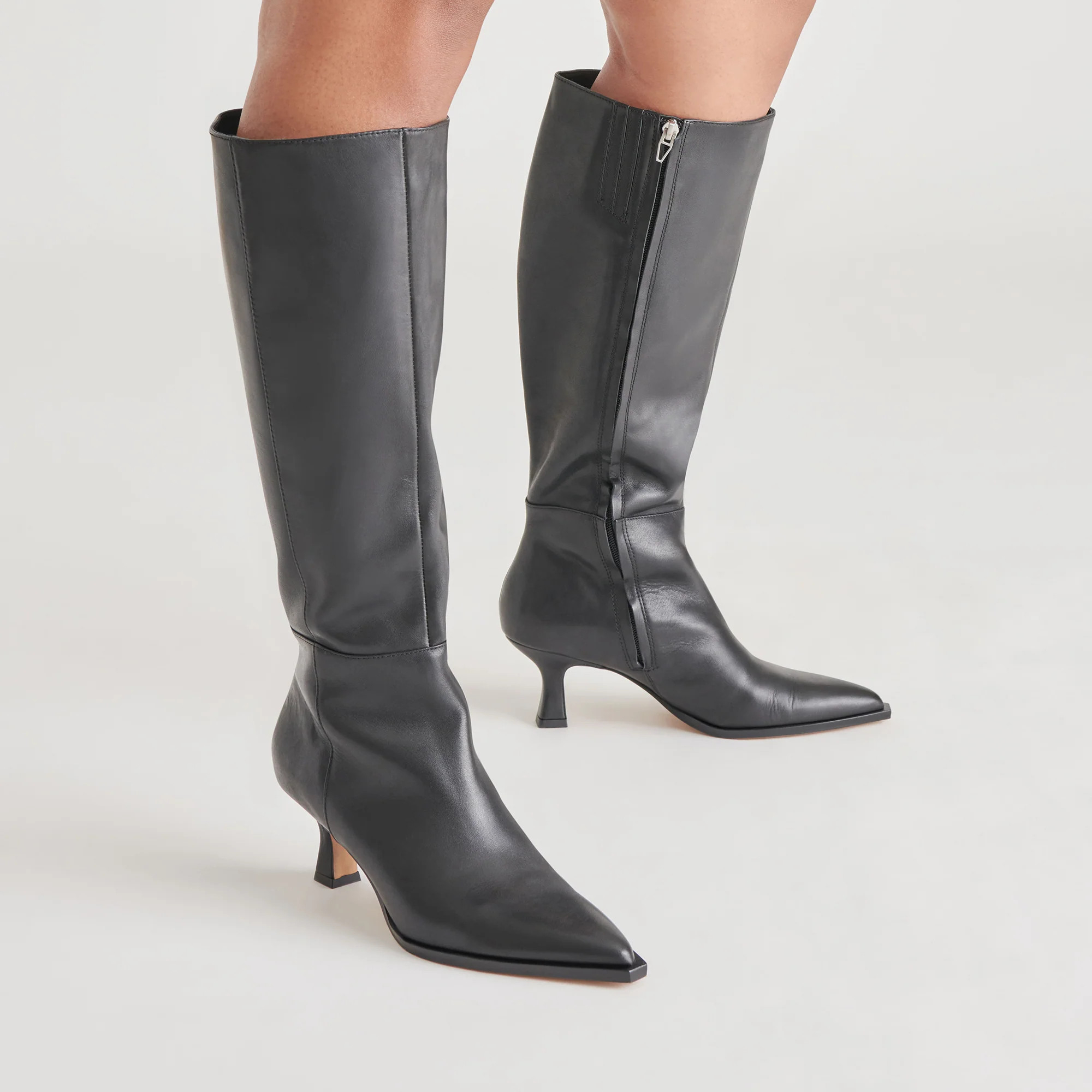 Auggie Wide Calf Boots | Black Leather Boots by Dolce Vita | DolceVita.com