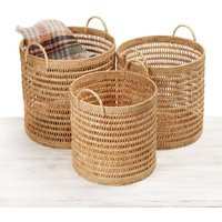 Rattan Round Open-Weaved Storage Basket/Rattan Blanket Basket | Etsy (US)