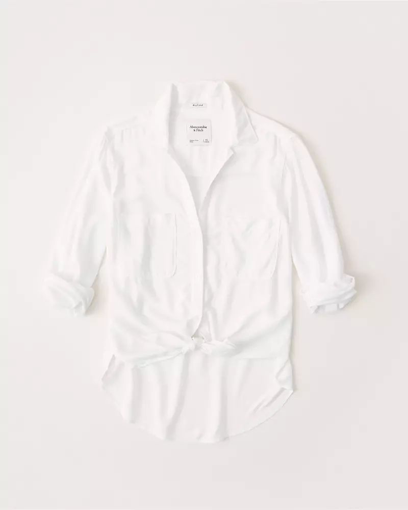 Long-Sleeve Tie-Front Shirt | Abercrombie & Fitch US & UK