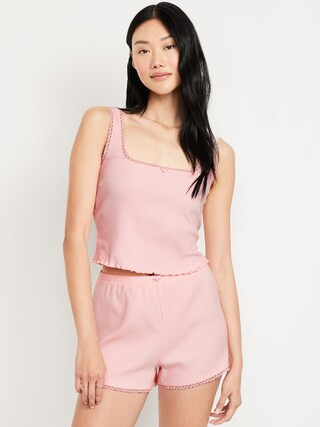 Rib Cropped Pajama Tank Top | Old Navy (US)