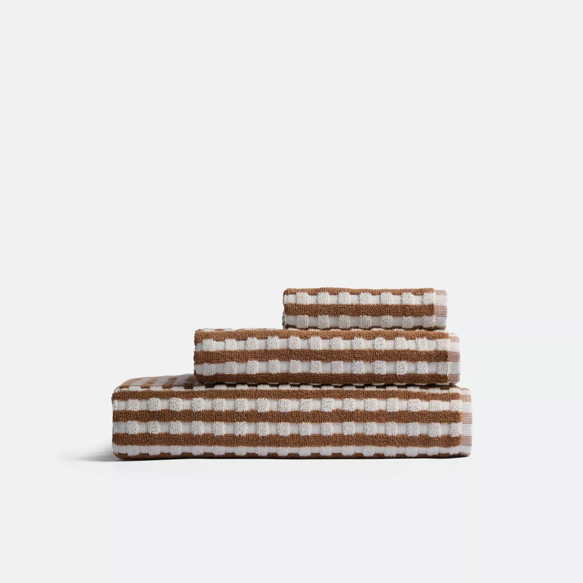 Terry Check Hand Towel Pecan - Parachute for Target | Target