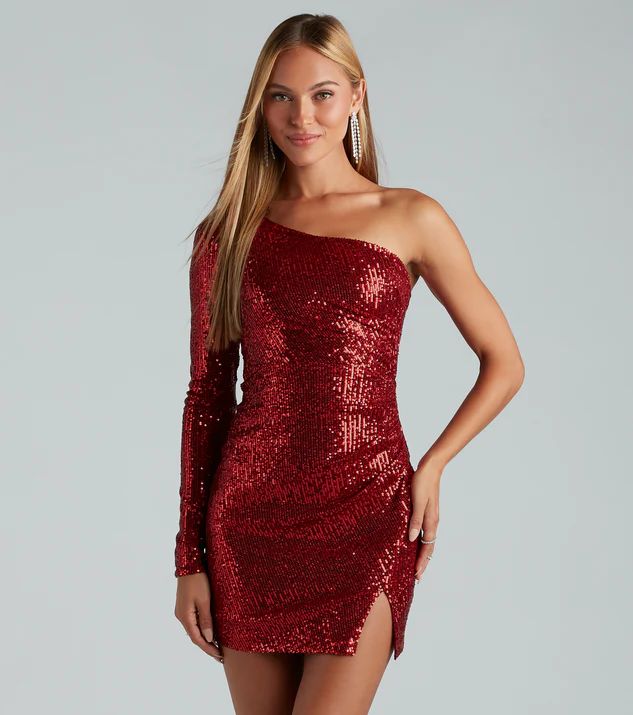 Kat Sequin One Shoulder Mini Dress | Windsor Stores
