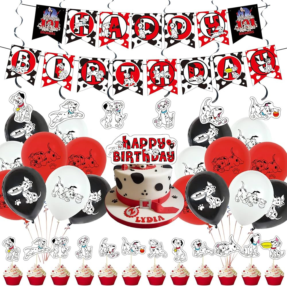 38 Pcs 101 Dalmatians Dogs Theme Birthday Party Decorations,Party Supply Set for Kids with 1 Happ... | Amazon (US)
