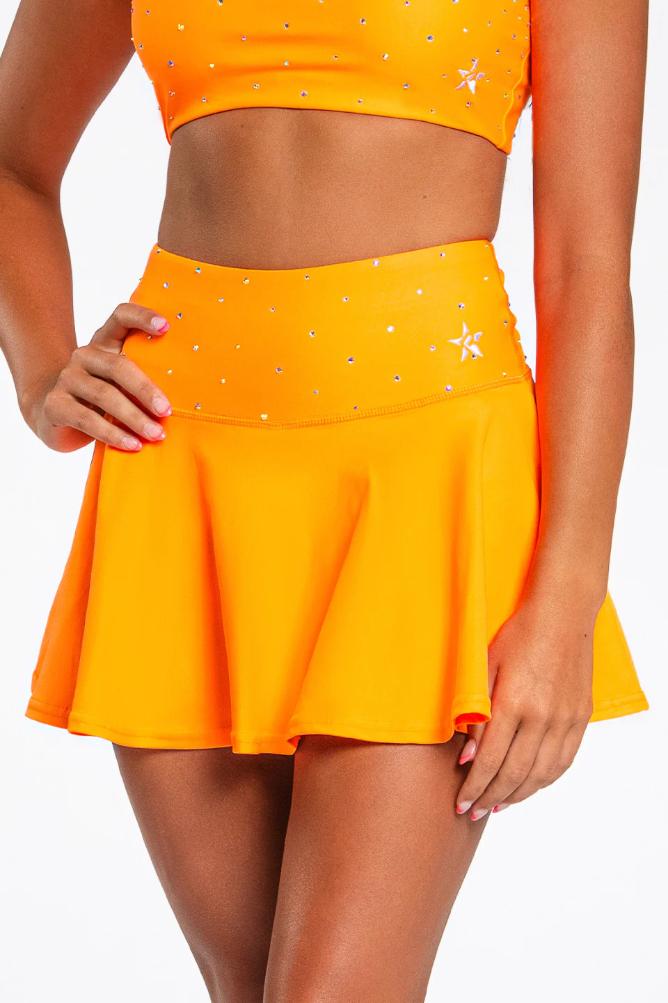 Flouncy Knot Skirt in Orange Crush | Rebel Athletic