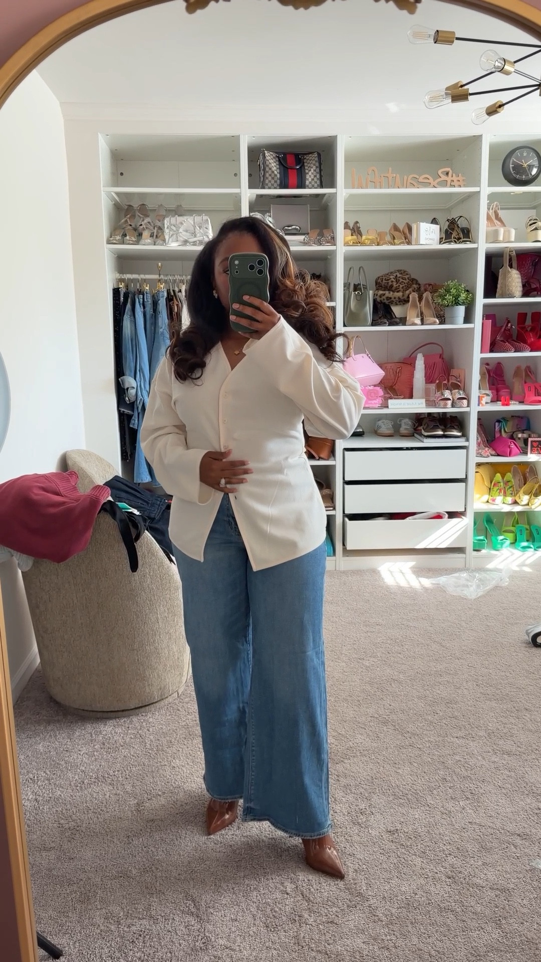 Casual but cute! I love to dress up jeans with heels and a cute top! Everything currently on sale! 

#LTKMidsize #LTKCyberWeek #LTKFindsUnder50