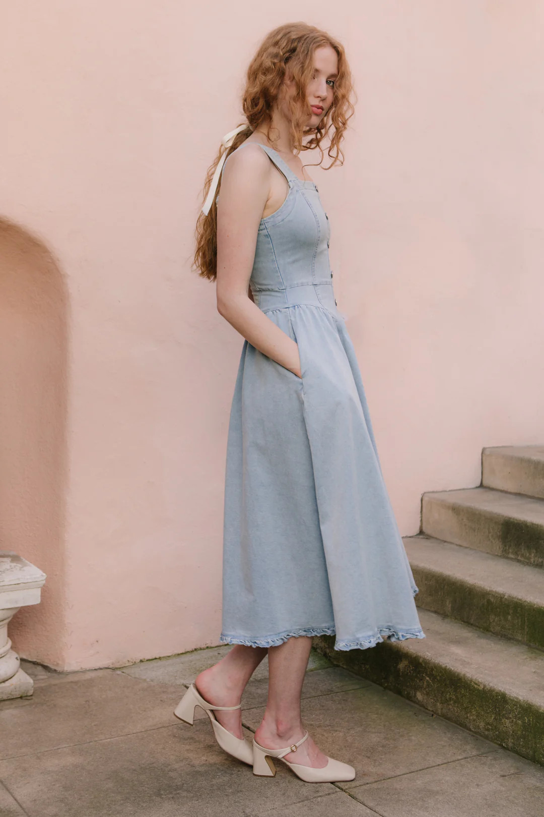 Kristin Dress in Light Denim | Ivy City Co