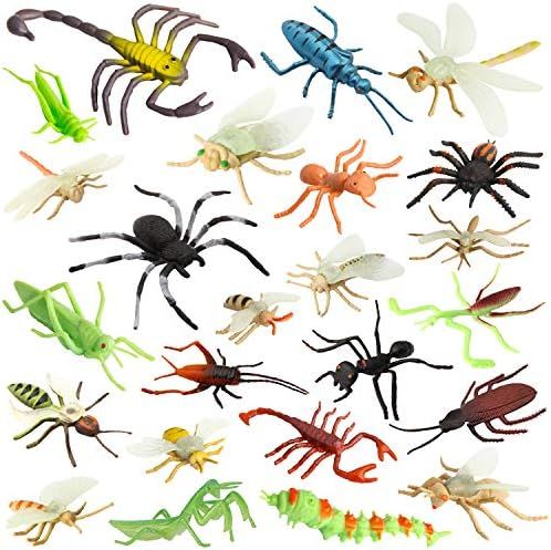 Insect Bug Toy Figures for Kids Boys (24pcs), 2-4” Fake Bugs - Fake Spiders, Cockroaches, Scorp... | Amazon (US)