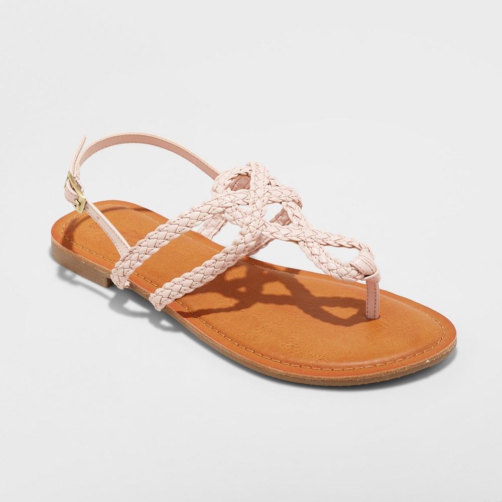 Women's Jana Braided Thong Ankle Strap Sandal - Universal Thread Pink 8.5 | Target