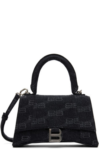Black Small BB Monogram Hourglass Bag | SSENSE