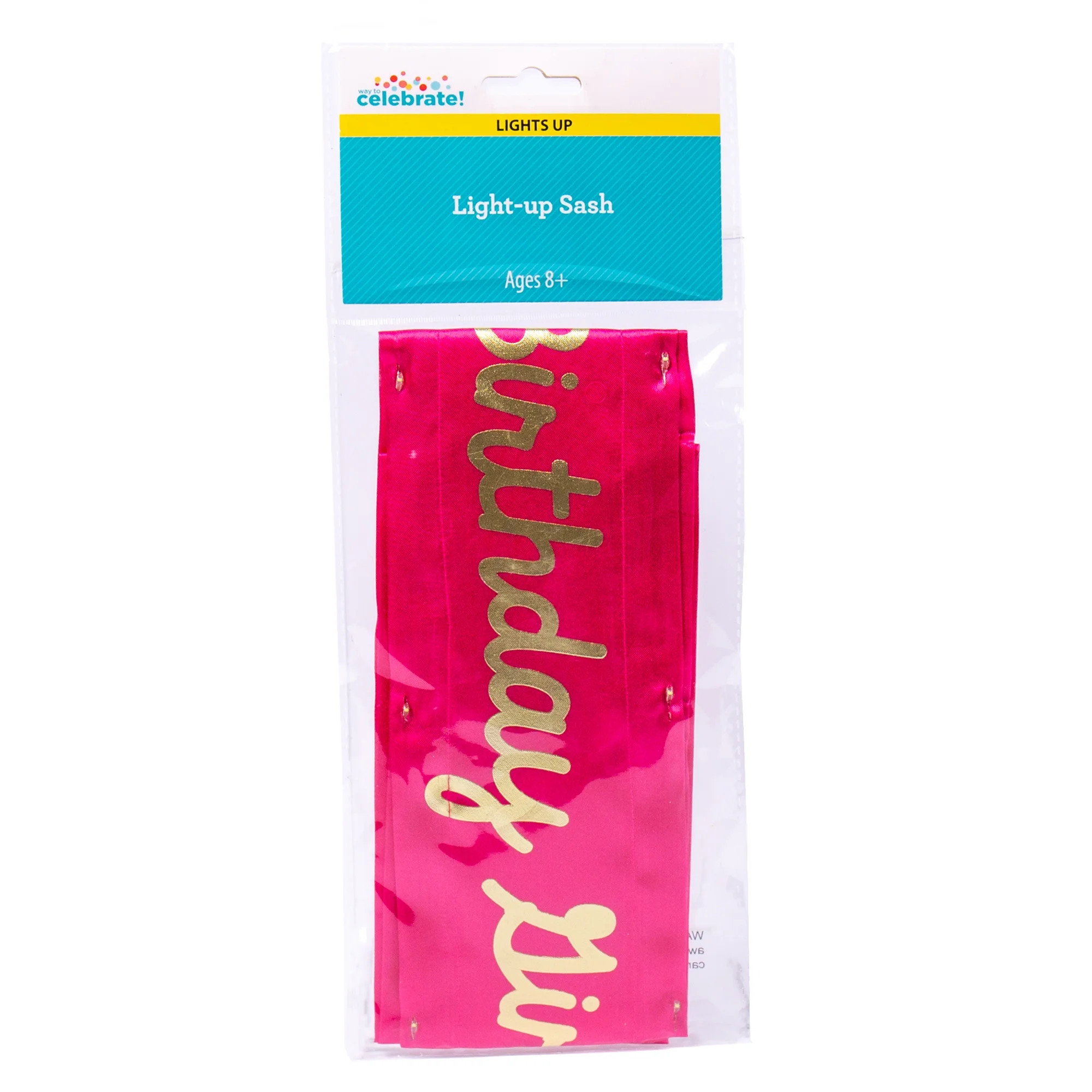 Way to Celebrate! Birthday Girl Light Up Sash, Batteries Included - Walmart.com | Walmart (US)