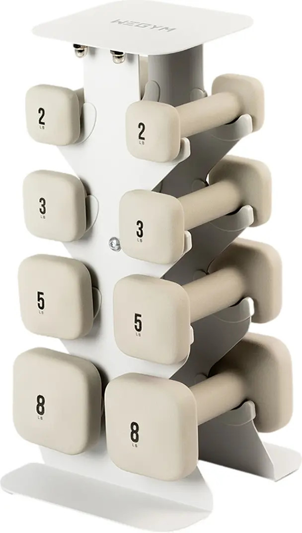 WeGym SafeGrip Dumbbells Lower Set with Light Rack - 2, 3, 5, 8 lbs | Nordstrom | Nordstrom