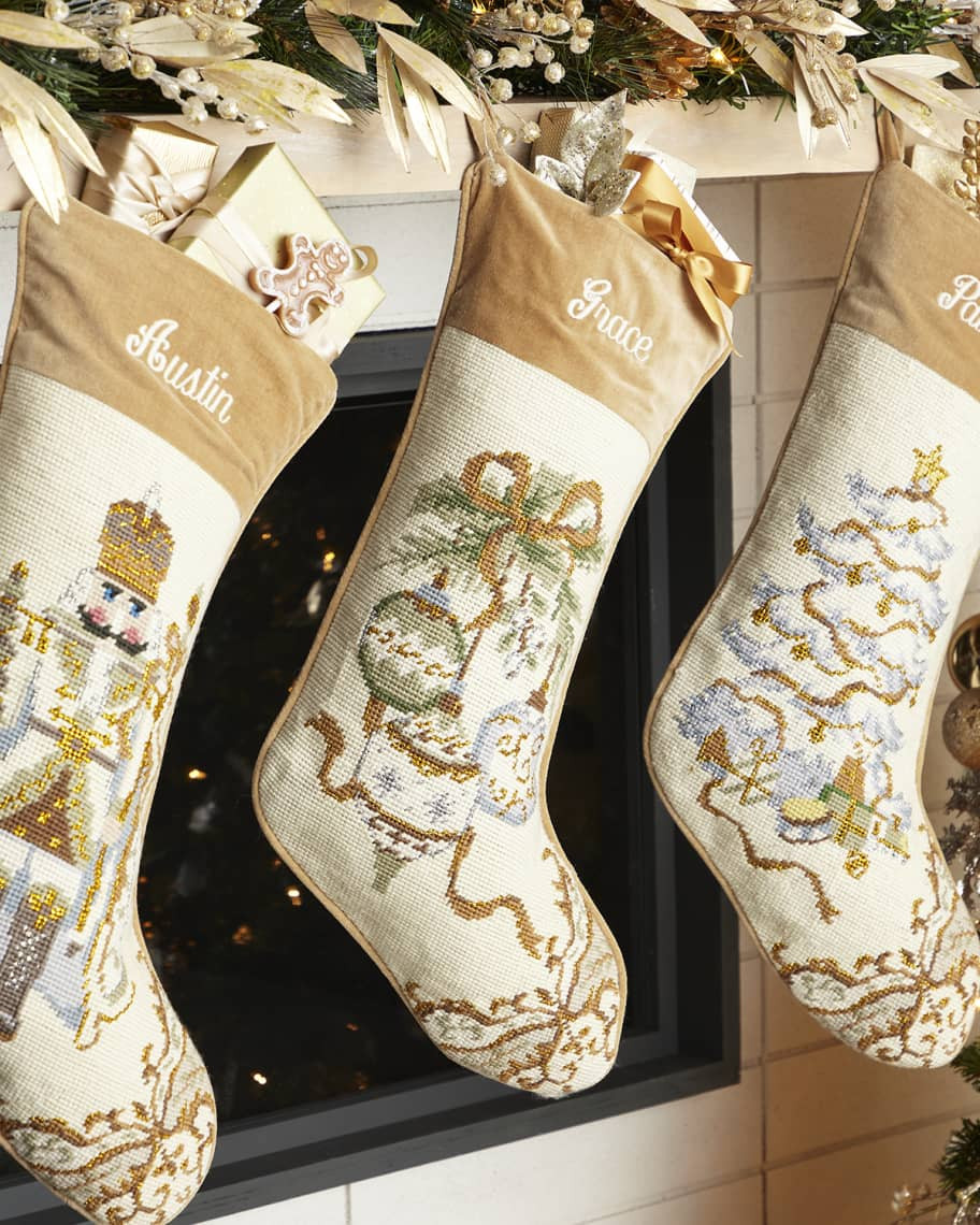 Neiman Marcus Personalized Ornament Needlepoint Stocking | Neiman Marcus