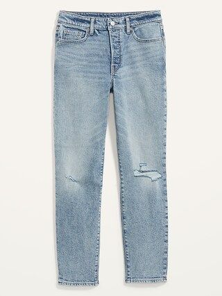 High-Waisted O.G. Straight Button-Fly Ripped Jeans for Women | Old Navy (US)
