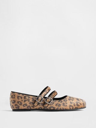 Leopard Double-Strap Ballet Flats | Gap (US)