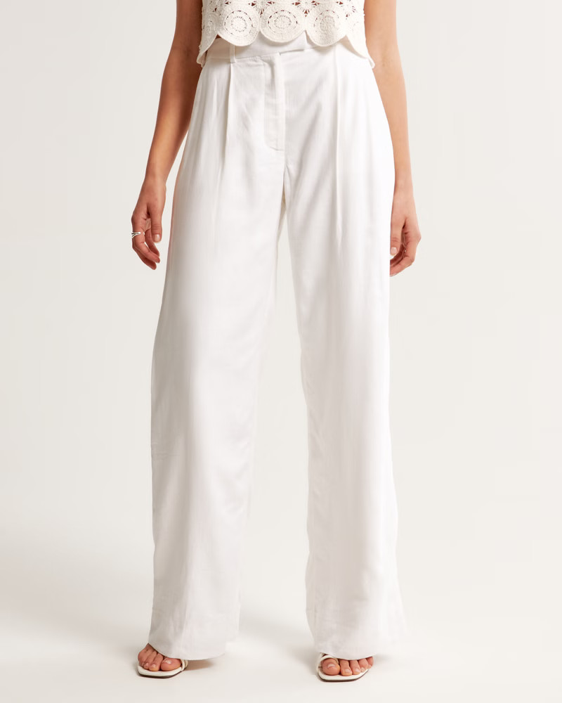 A&F Harper Tailored Linen-Blend Pant | Abercrombie & Fitch (US)