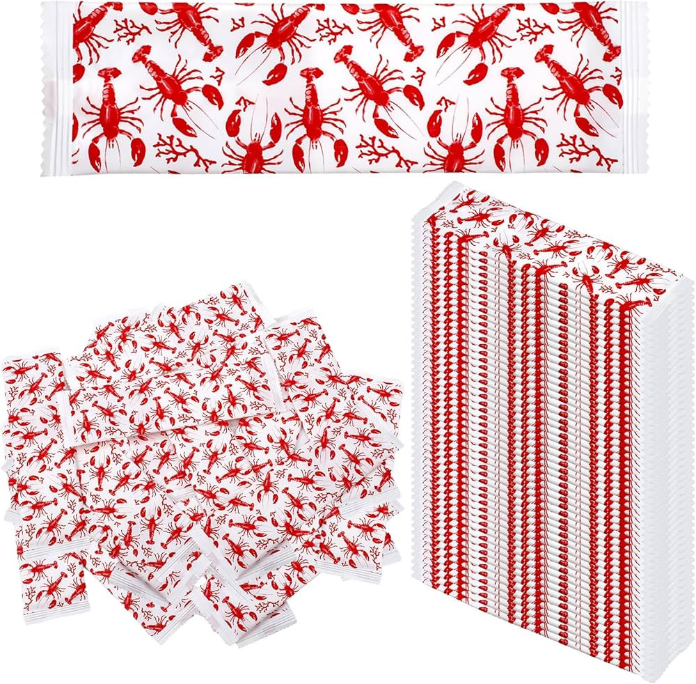 250 Pcs Lobster Wet Wipes Bulk BBQ Hand Wipes Individually Disposable Cleaning Wrapped Hands Gril... | Amazon (US)