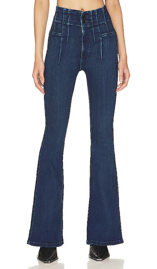 Free People x We The Free Jayde Flare Jeans in Denim-Dark. - size 29 | Revolve Clothing (Global)