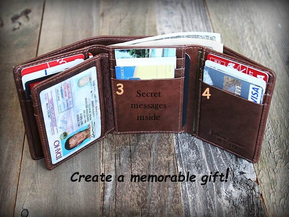 Personalized Mens Wallet - Trifold Mens Wallet - Leather Wallet - Christmas Gift - RFID Wallet - ... | Etsy (US)
