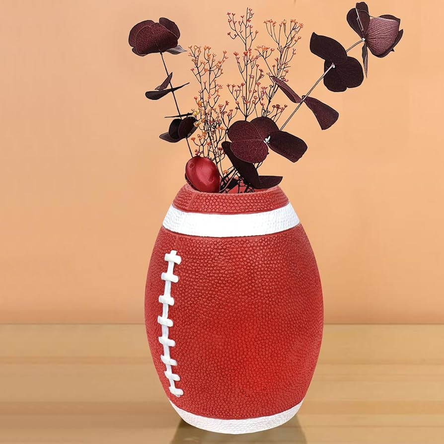 Unique Football Vase Decor Stuff Cute Rugby Vase Decorations for Home Football Centerpieces for T... | Amazon (US)